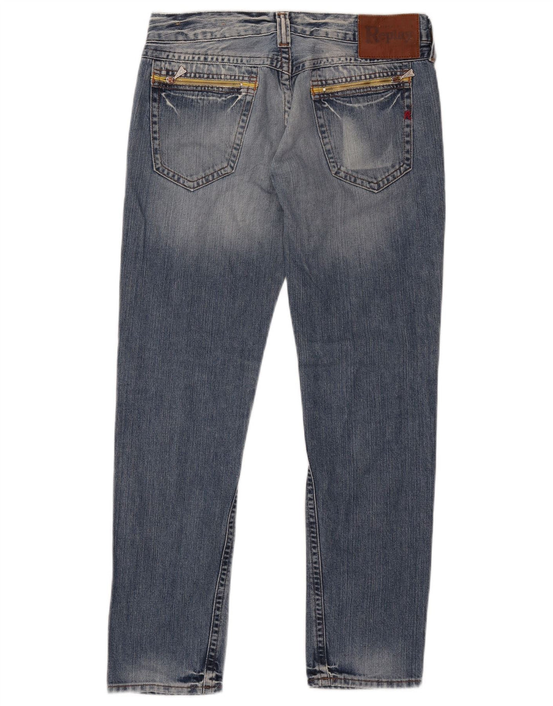 Replay Womens Straight Jeans W29 L30 Blue Cotton