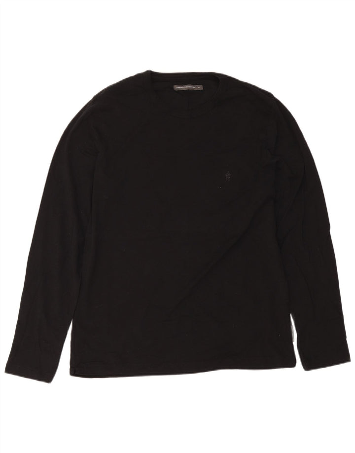 French Connection Mens Top Long Sleeve XL Black Cotton