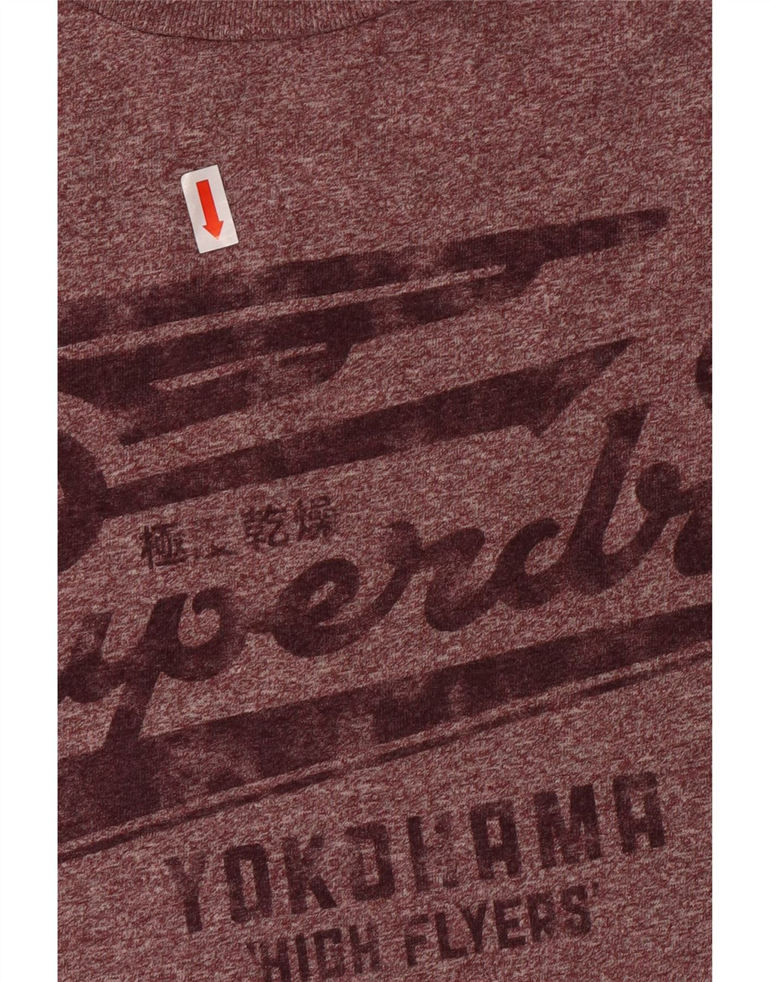 Superdry Womens Graphic T-Shirt Top Large Maroon Flecked Cotton
