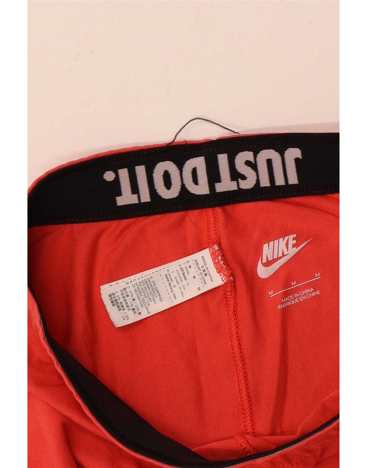 Nike Womens Graphic Leggings UK 14 Medium  Red Cotton