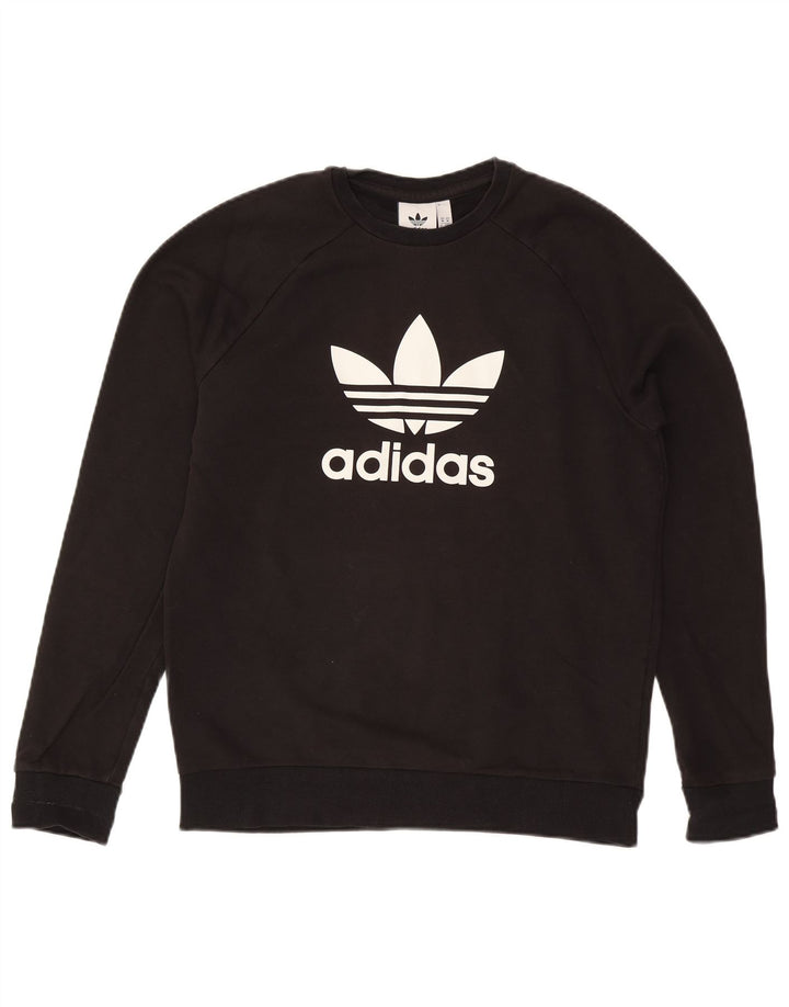 Adidas Mens Graphic Sweatshirt Jumper Medium Black Cotton