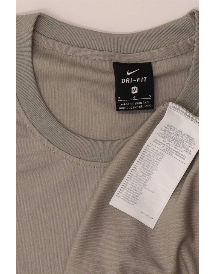 Nike Mens Dri Fit T-Shirt Top Medium Grey Colourblock Polyester
