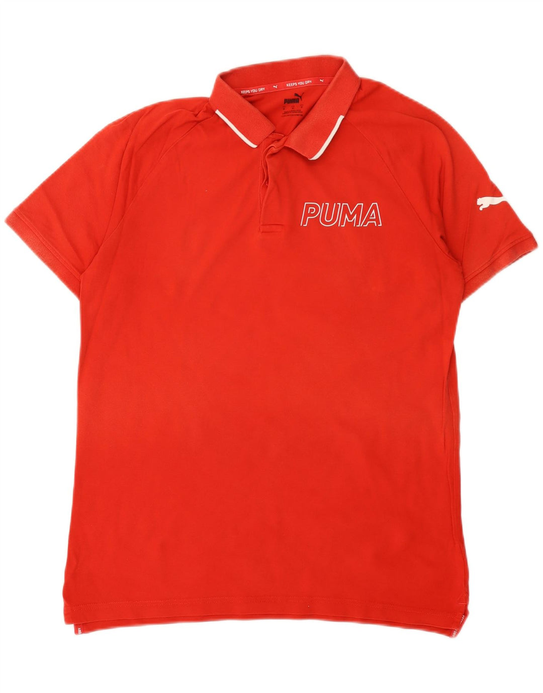 Puma Mens Graphic Polo Shirt Medium Red Cotton Sports