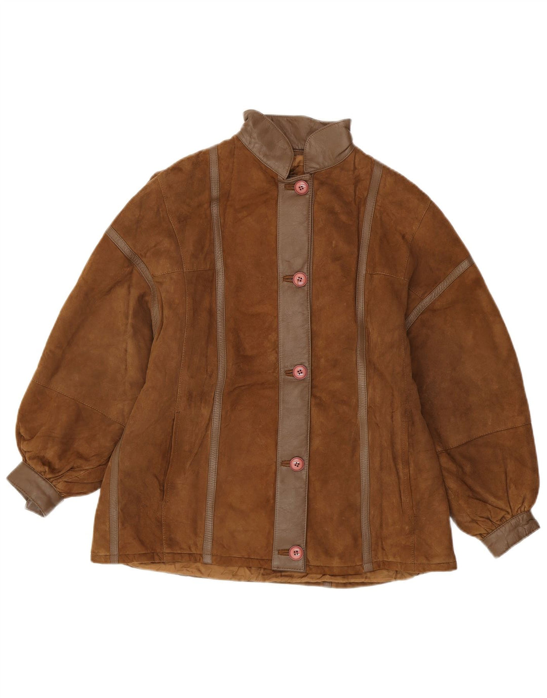 Vintage Womens Oversized Suede Jacket IT 42 Medium Brown