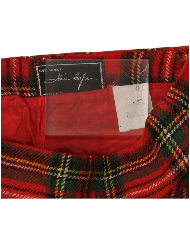 Vintage Womens A-Line Skirt W26 Small Red Check