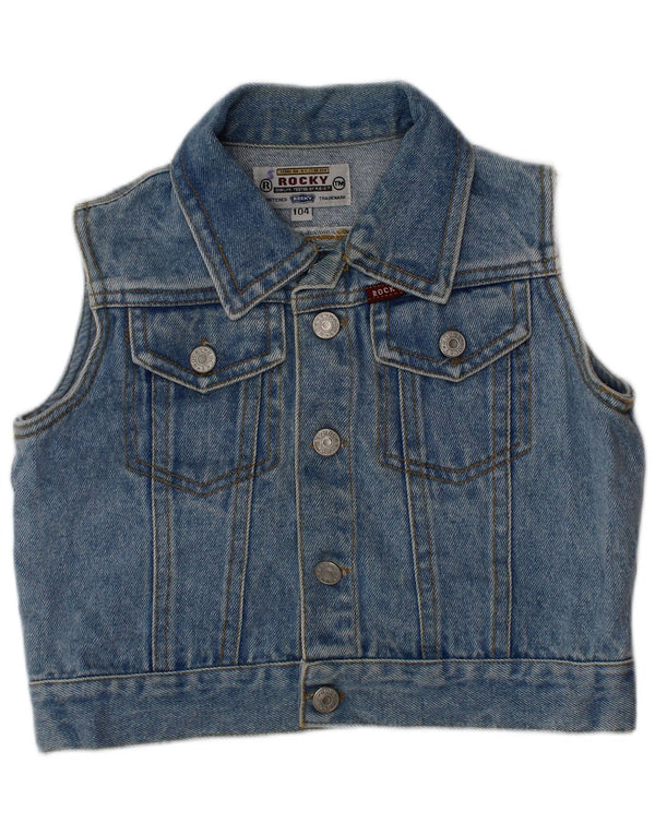 ROCKY Boys Denim Gilet 3-4 Years Blue Cotton