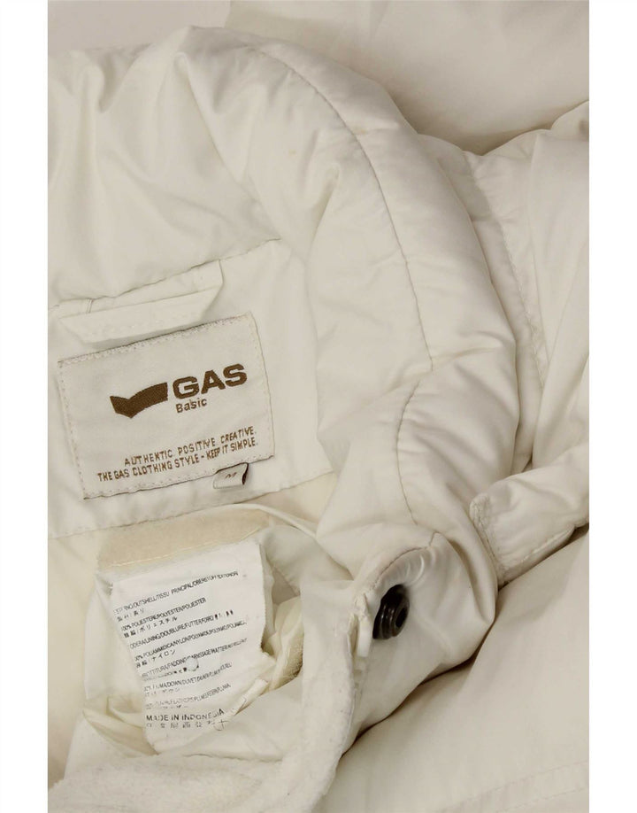 Gas Womens Hooded Padded Coat UK 14 Medium White Polyester