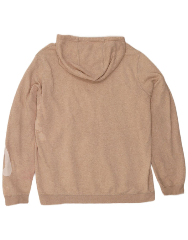 Nike Mens Graphic Hoodie Jumper XL Beige Flecked Cotton