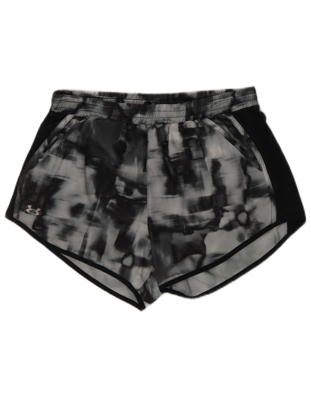 UNDER ARMOUR Womens Sport Shorts UK 14 Medium Grey Tie Dye
