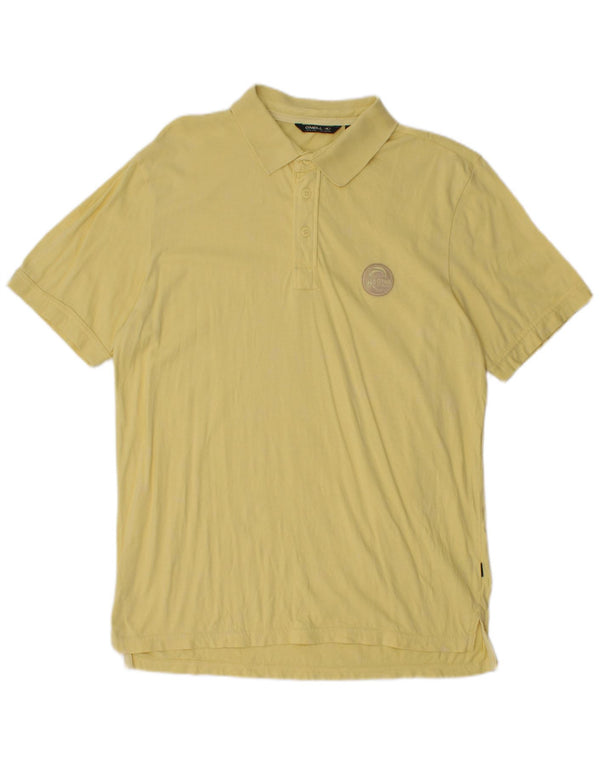 O'Neill Mens Polo Shirt Large Yellow Cotton