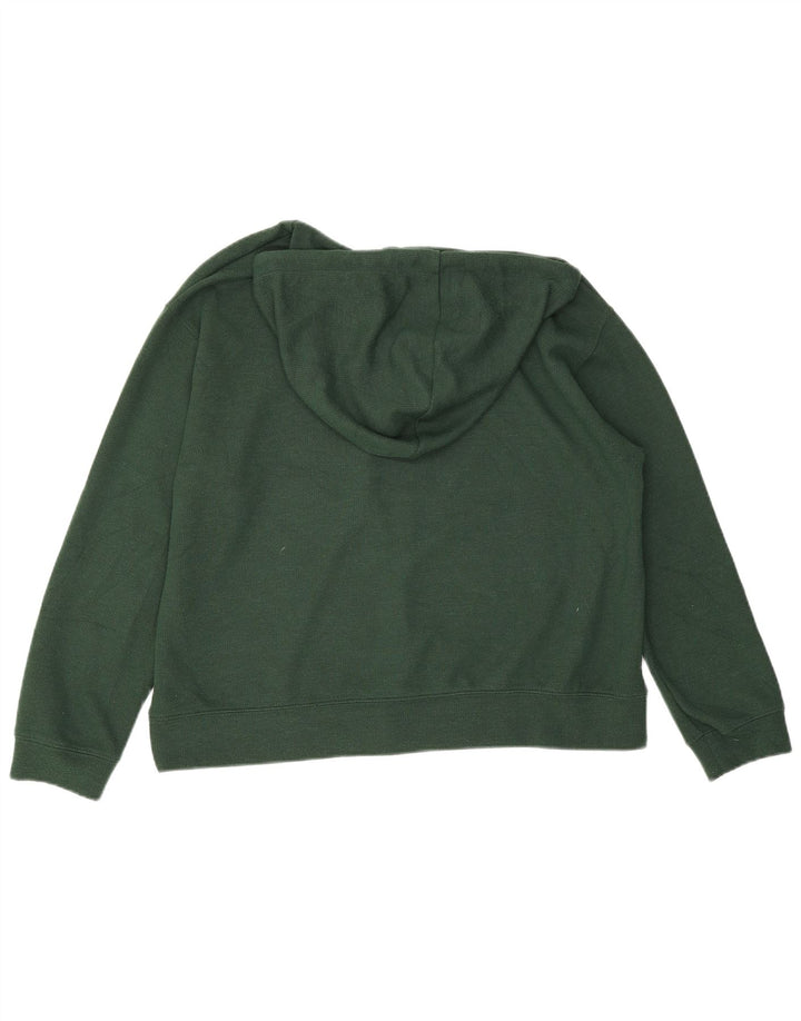 Zara Womens Oversized Hoodie Jumper UK 10 Small Green Polyester