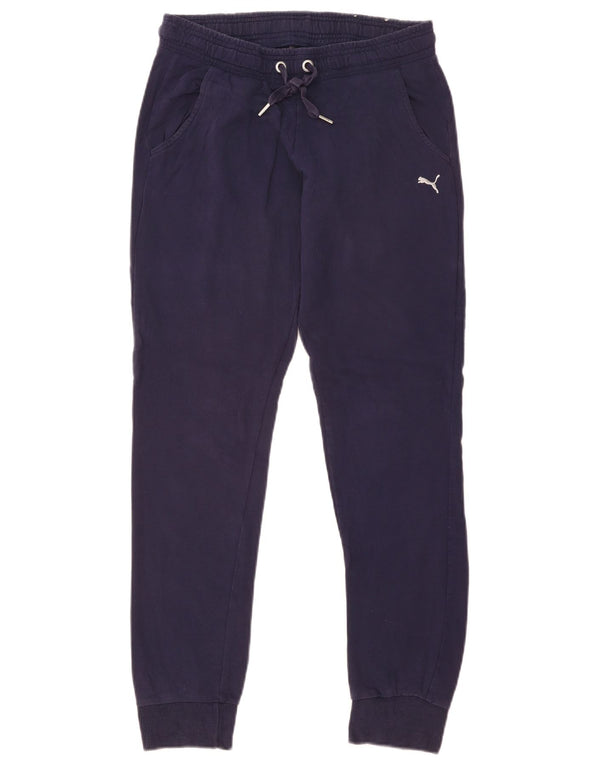 Puma Womens Tracksuit Trousers Joggers UK 12 Medium Navy Blue Cotton