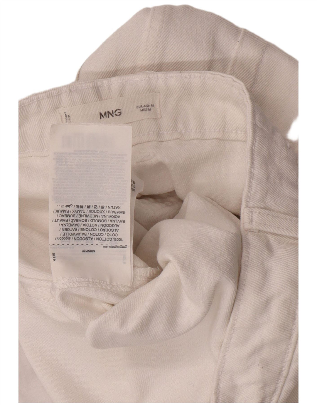 Mango Womens Denim Skirt Medium W30 White Cotton