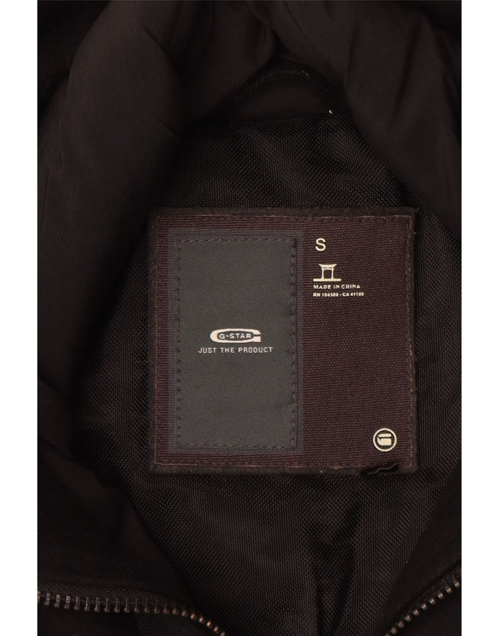 G-Star Mens Graphic Padded Jacket UK 36 Small Black Wool