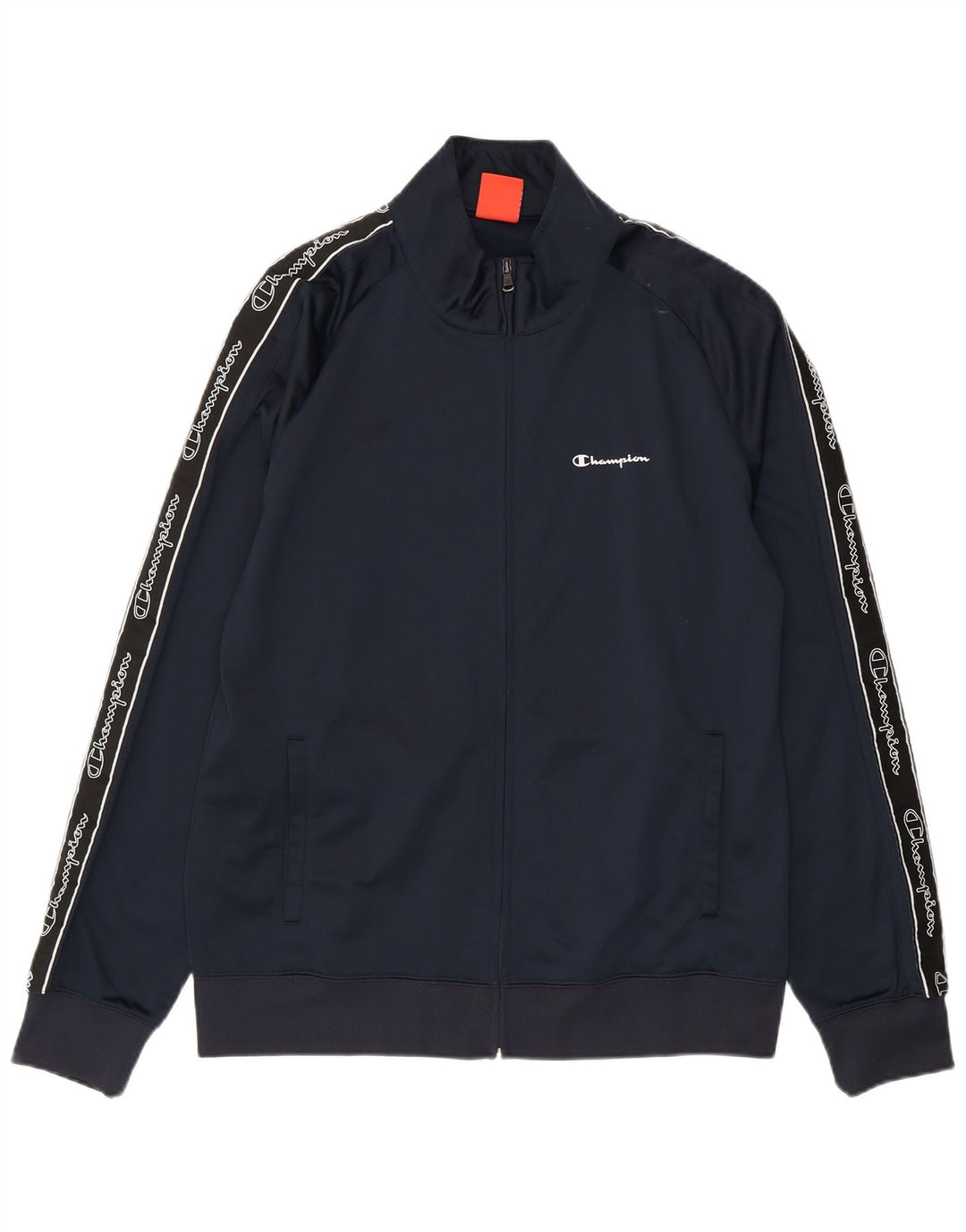 Champion Mens Graphic Tracksuit Top Jacket XL Navy Blue Polyester