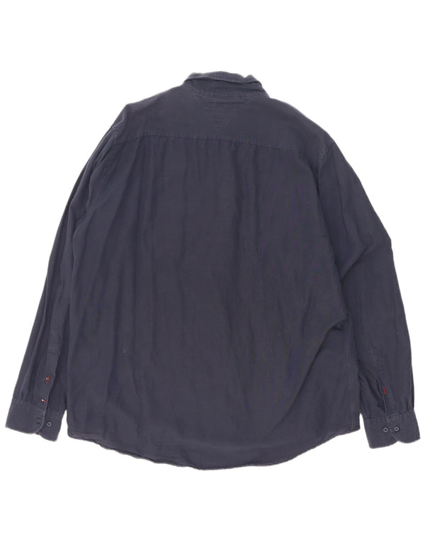 Tommy Hilfiger Mens Regular Fit Shirt 2XL Navy Blue Colourblock