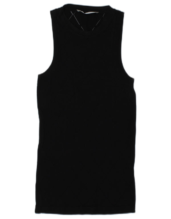 Zara Womens Vest Top UK 12 Medium Black