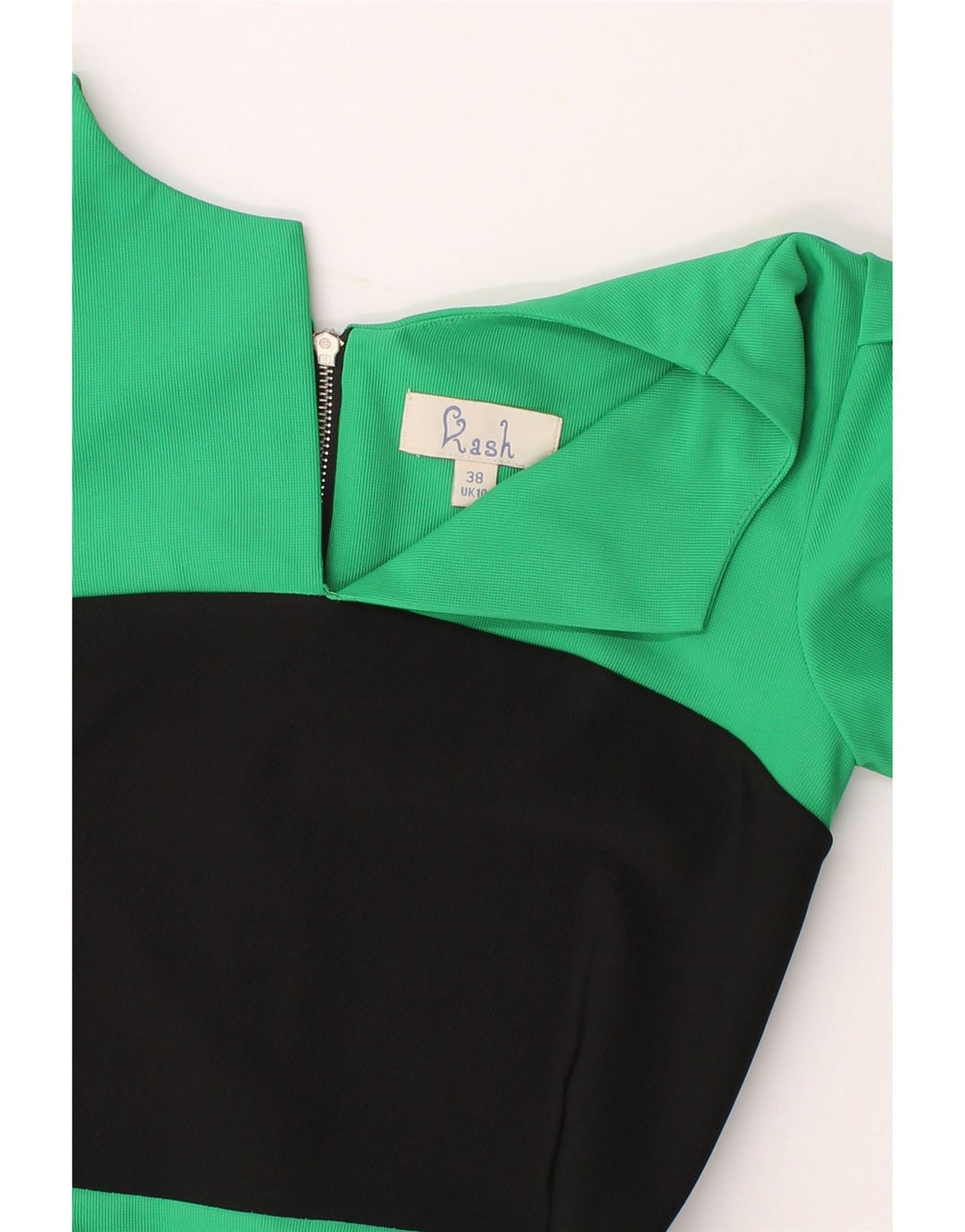 KASH Womens Bodycon Dress UK 10 Small Black Colourblock Polyester Vintage Kash and Second-Hand Kash from Messina Hembry 