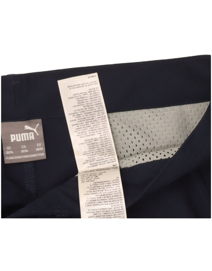 PUMA Mens Straight Chino Trousers W38 L34 Navy Blue Polyester