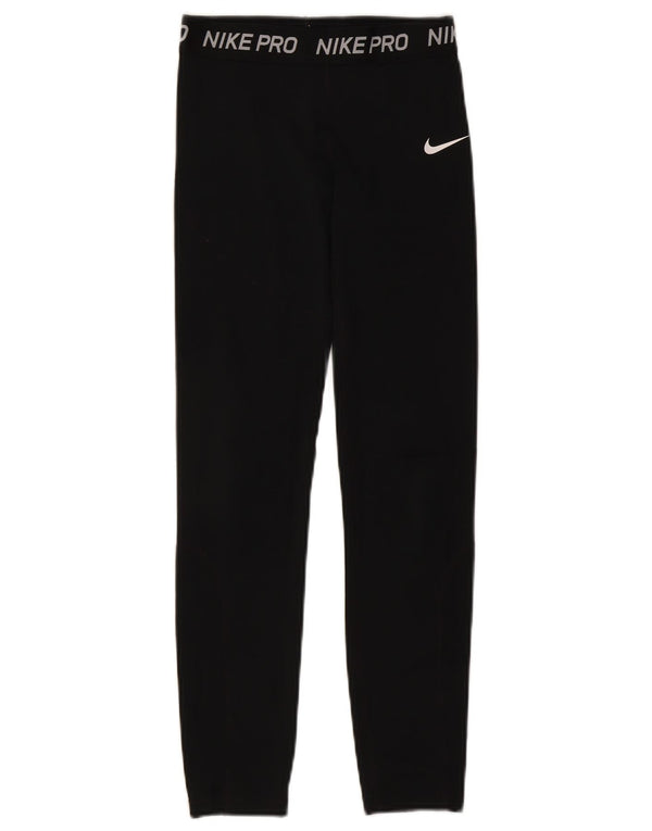 Nike Womens Graphic Leggings UK 4 XS Black Polyester