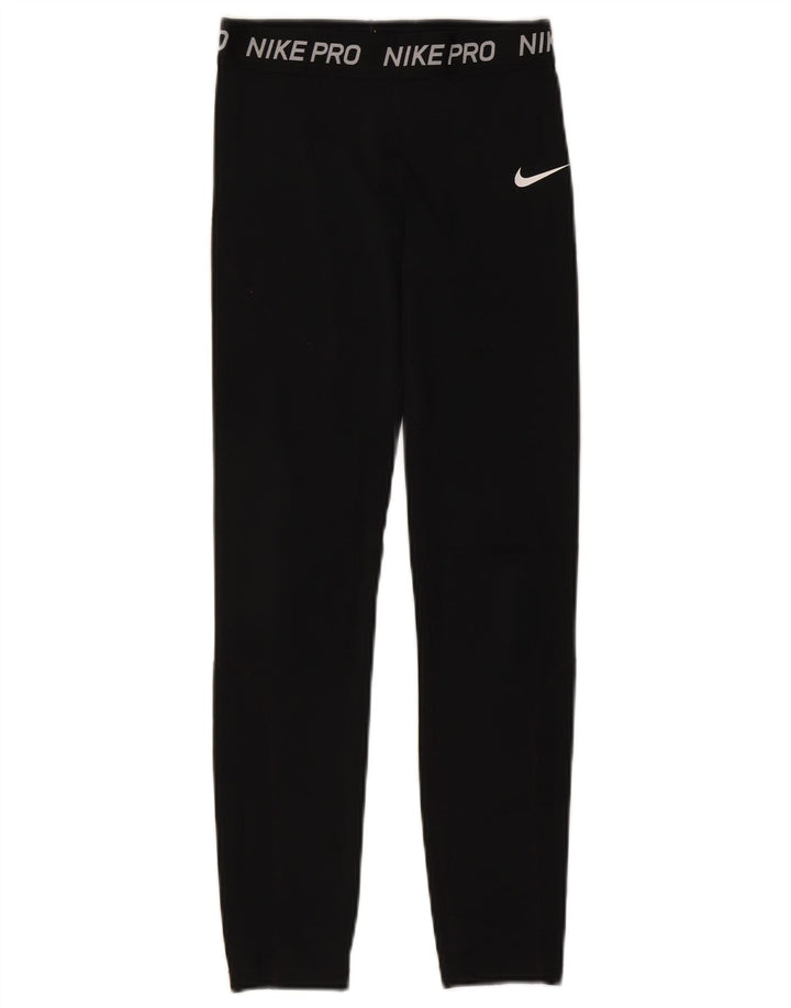 Nike Womens Graphic Leggings UK 4 XS Black Polyester