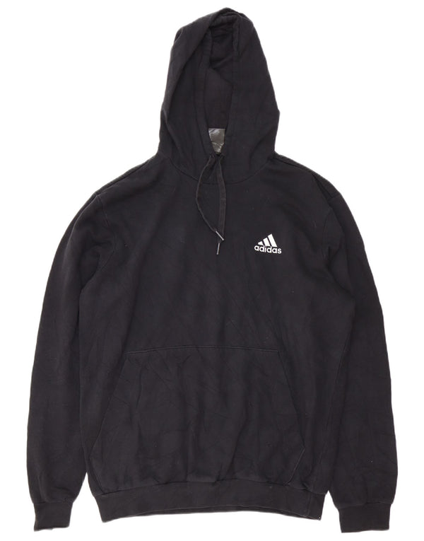 Adidas Mens Regular Fit Hoodie Jumper Large Black Cotton
