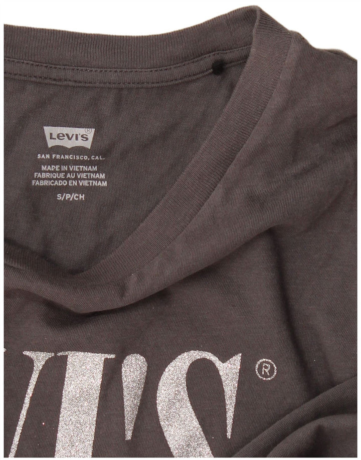 LEVI'S Womens Graphic T-Shirt Top UK 10 Small Grey