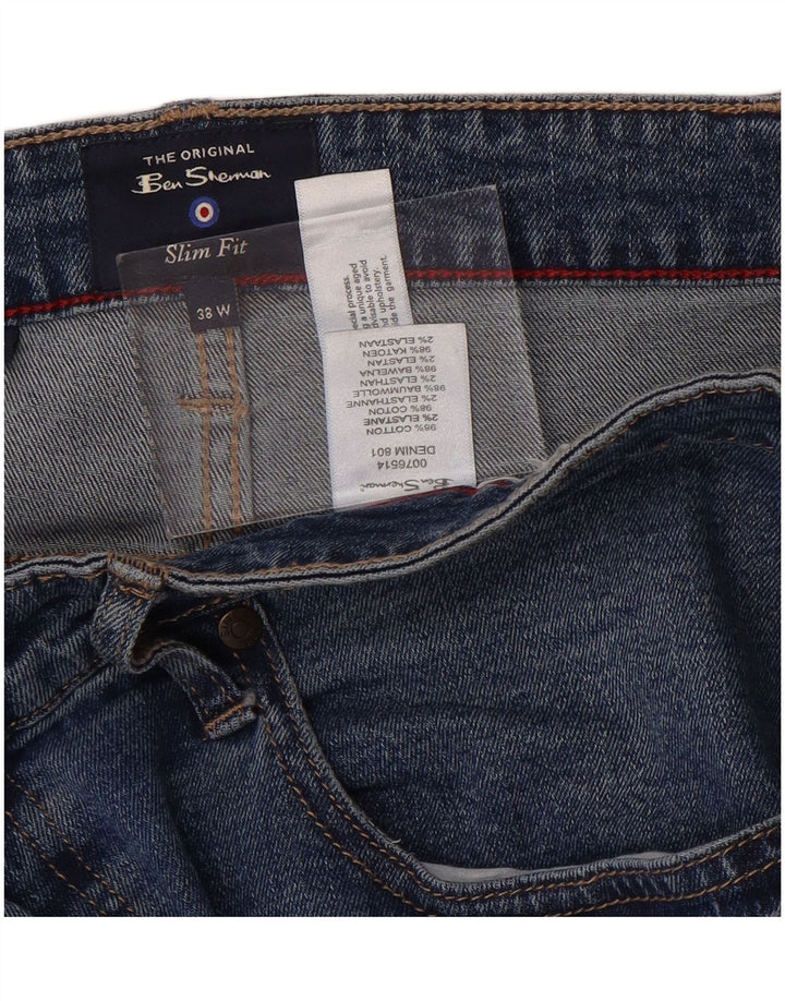 BEN SHERMAN Mens Slim Jeans W38 L32  Blue Cotton
