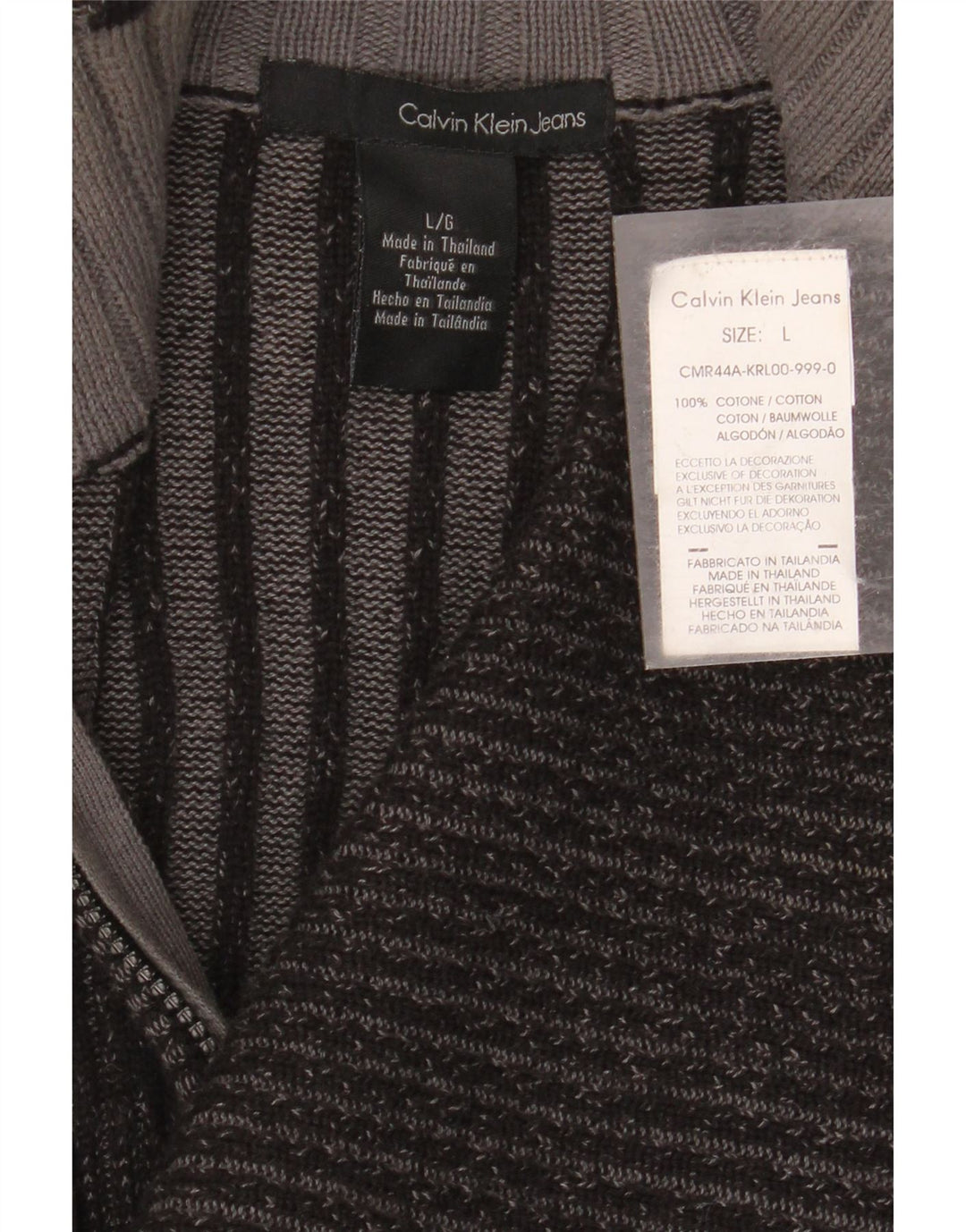 CALVIN KLEIN JEANS Womens Cardigan Sweater UK 14 Large Grey Cotton