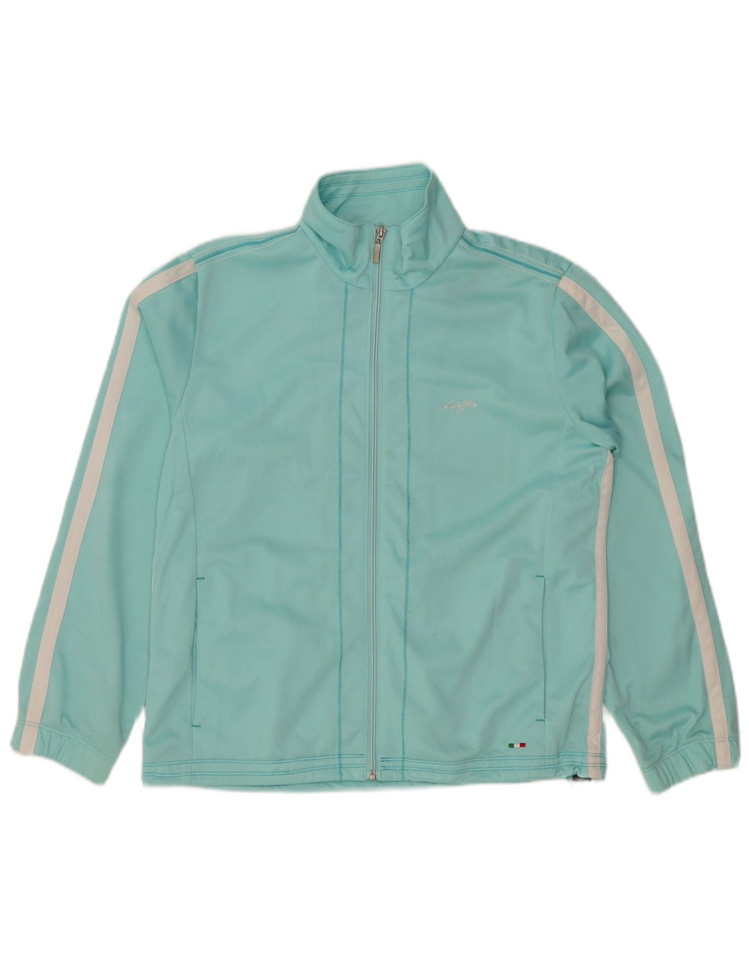 LOTTO Womens Tracksuit Top Jacket UK 18 XL Blue Striped Polyester