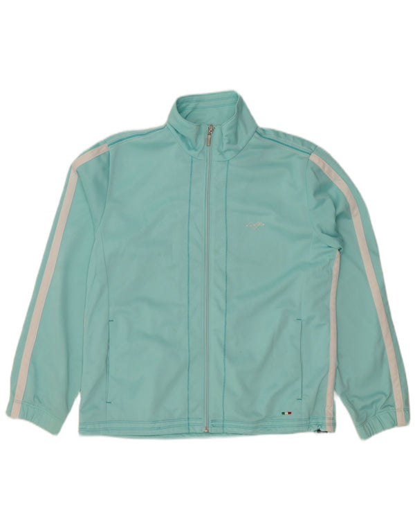 LOTTO Womens Tracksuit Top Jacket UK 18 XL Blue Striped Polyester