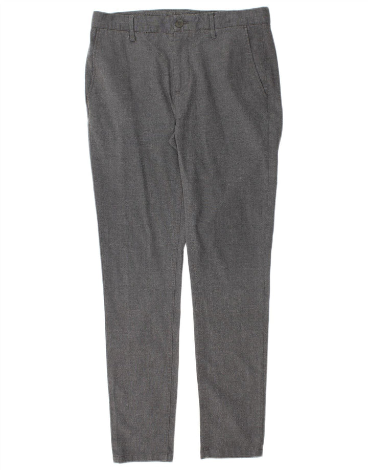 Zara Mens Slim Chino Trousers EU 40 Medium W31 L30 Grey Polyester