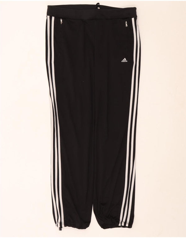 ADIDAS Womens Tracksuit Trousers Joggers UK 14 Large Black Polyester