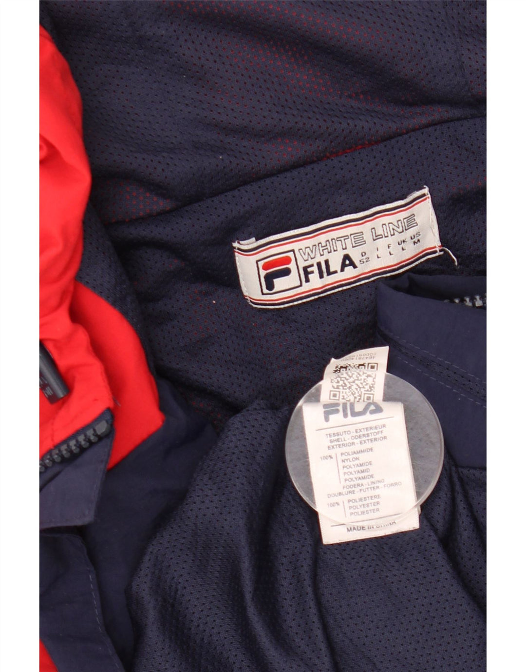 FILA Mens Hooded Rain Jacket UK 40 Large Blue Colourblock Polyamide