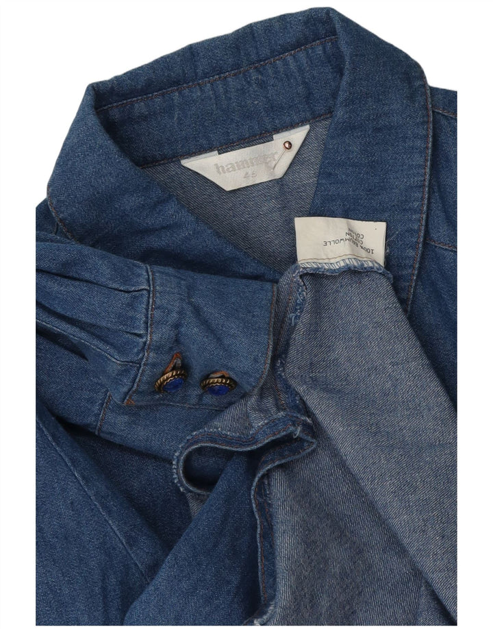 Hammer Womens Oversized Denim Shirt EU 46 XL Blue Cotton