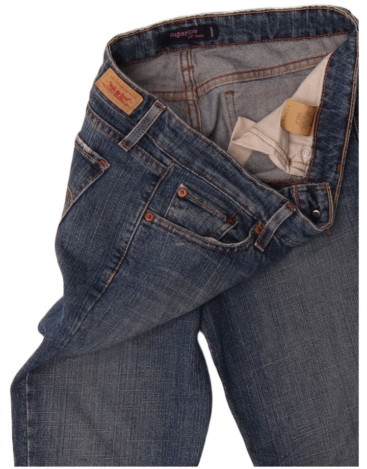 LEVI'S Womens 518 Super Low Bootcut Jeans US 7 Medium W30 L34 Blue Cotton