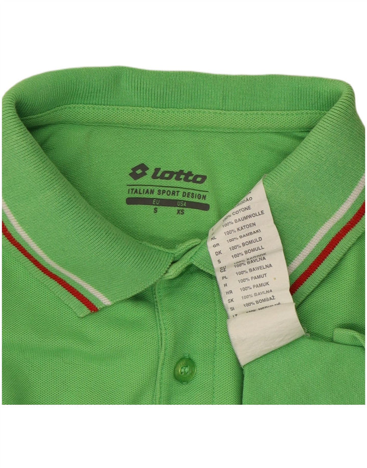 LOTTO Mens Polo Shirt XS Green Cotton