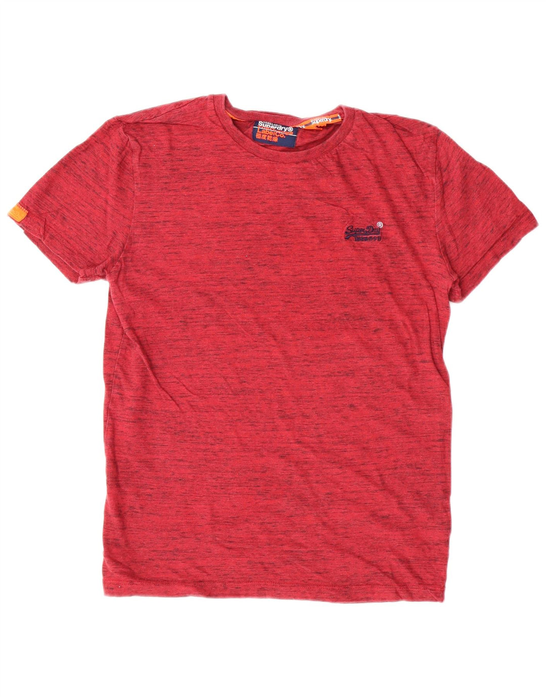 Superdry Mens T-Shirt Top Medium Red Flecked Cotton