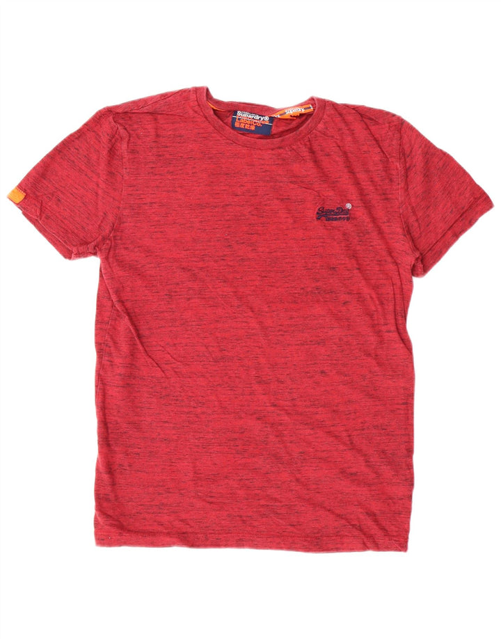 Superdry Mens T-Shirt Top Medium Red Flecked Cotton