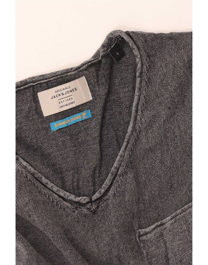 Jack & Jones Mens Top Long Sleeve Small Grey
