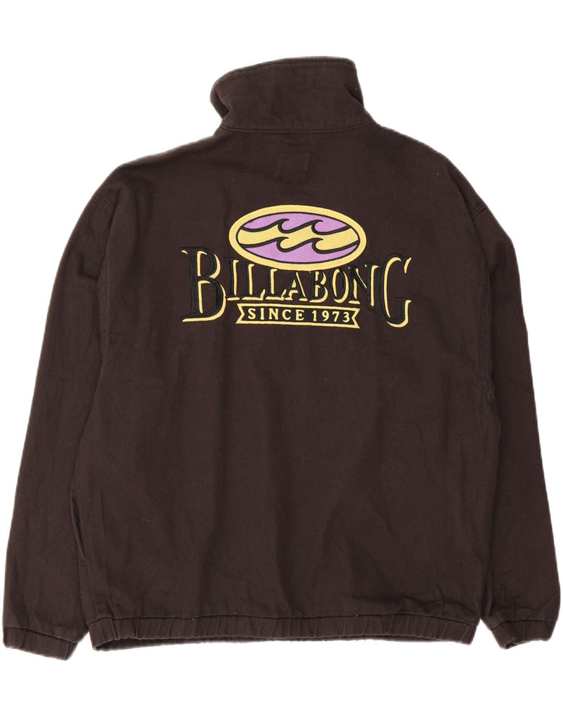 BILLABONG Womens Oversized Graphic Anorak Jacket UK 14 Medium Brown Cotton Vintage Billabong and Second-Hand Billabong from Messina Hembry 
