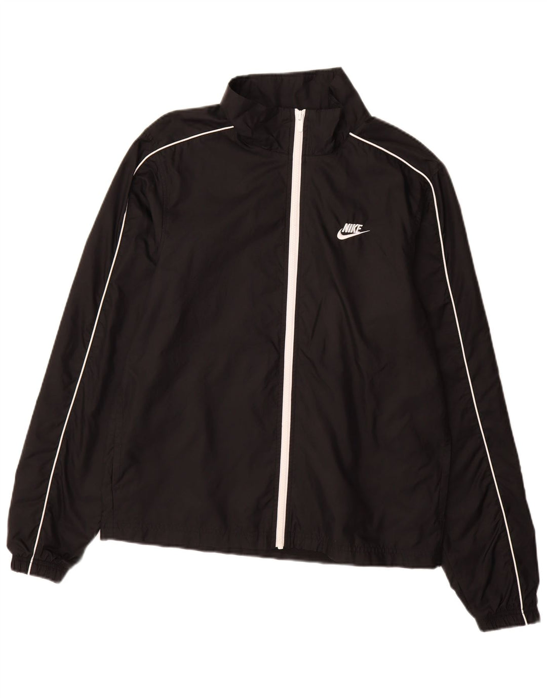 NIKE Mens Tracksuit Top Jacket Medium Black Polyester