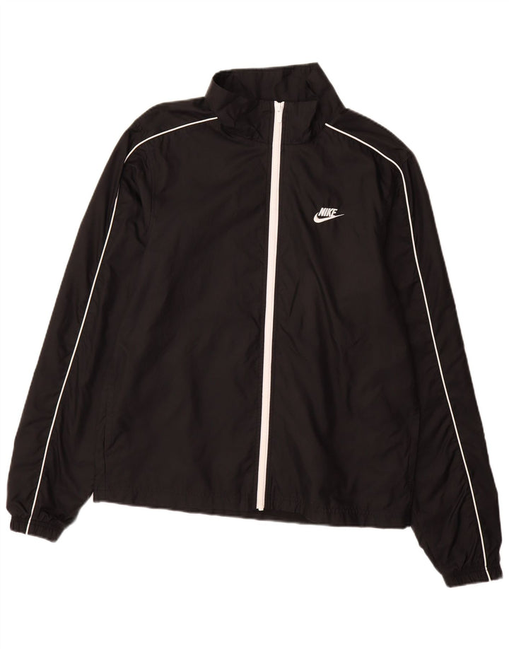 NIKE Mens Tracksuit Top Jacket Medium Black Polyester