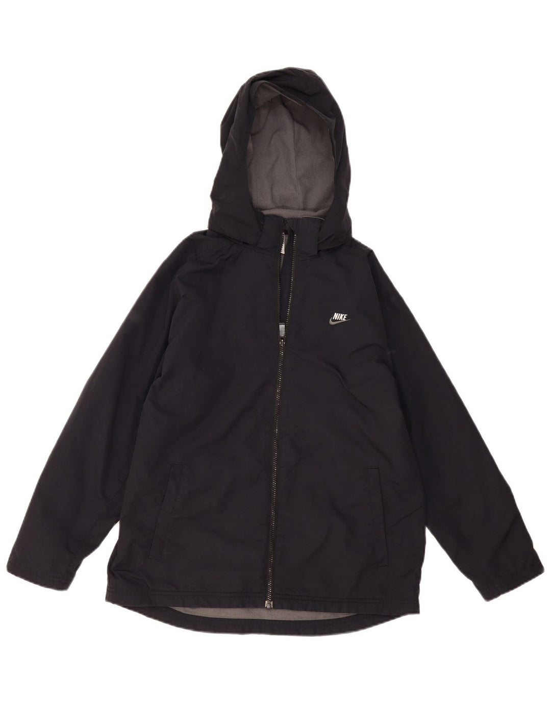 Nike Boys Hooded Windbreaker Jacket 12-13 Years Large  Black Nylon
