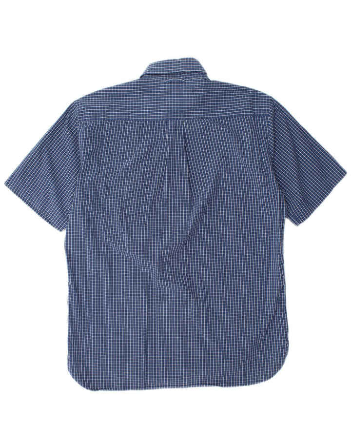 TOMMY HILFIGER Mens Short Sleeve Shirt Small Blue Check Cotton