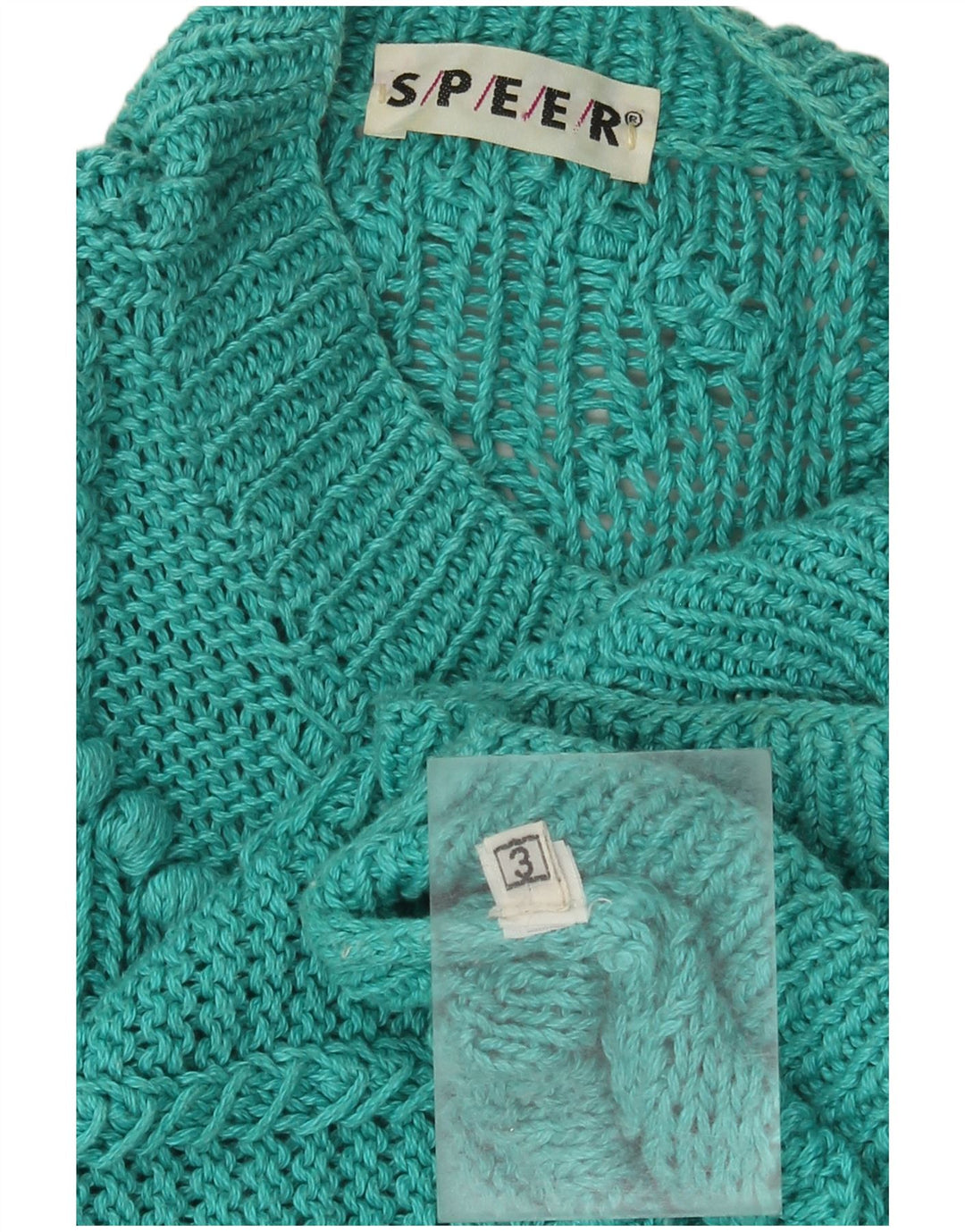 Vintage Womens Cardigan Sweater UK 18 XL Turquoise