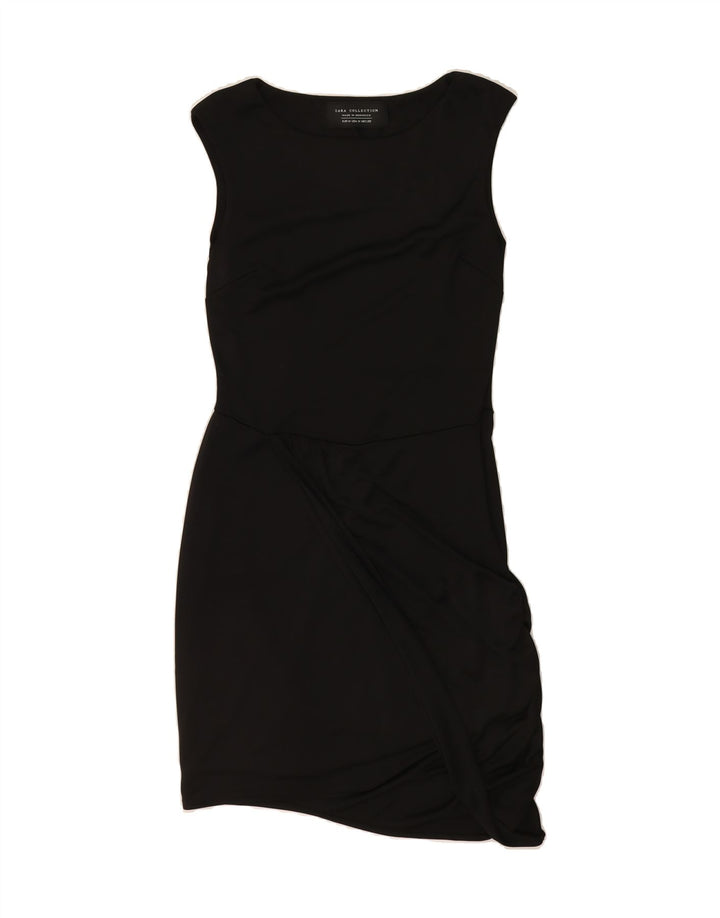 ZARA Womens Sleeveless Bodycon Dress UK 12 Medium Black Polyester Vintage Zara and Second-Hand Zara from Messina Hembry 