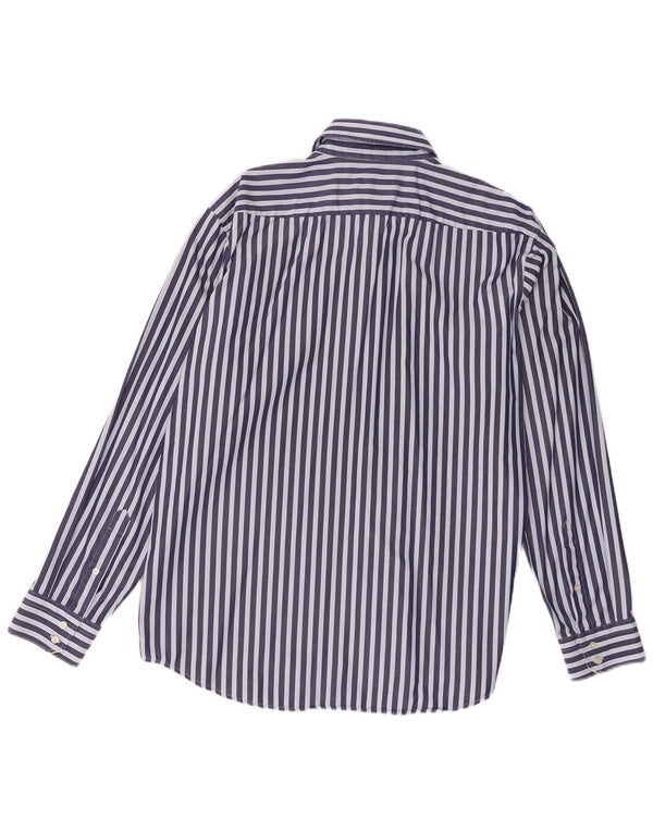 Hugo Boss Mens Regular Fit Shirt Size 43 17 XL Navy Blue Pinstripe