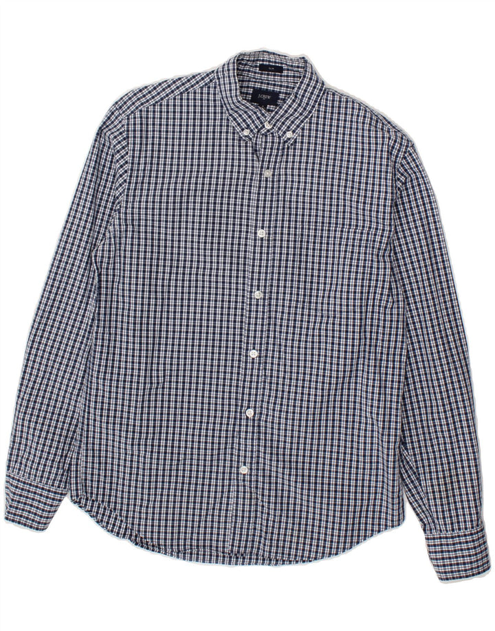 J. CREW Mens Slim Shirt Medium Blue Check Cotton Vintage J. Crew and Second-Hand J. Crew from Messina Hembry 
