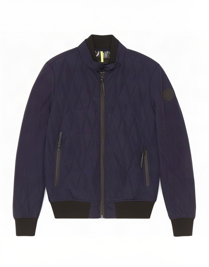 Replay Mens Quilted Jacket UK 38 Medium Navy Blue Polyester